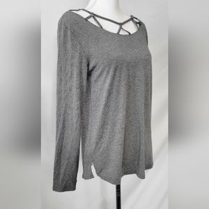 Long sleeve grey top with cute detail